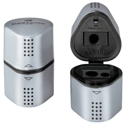 Temperamatite a 3 fori Faber-Castell Grip 2001 argento 183800